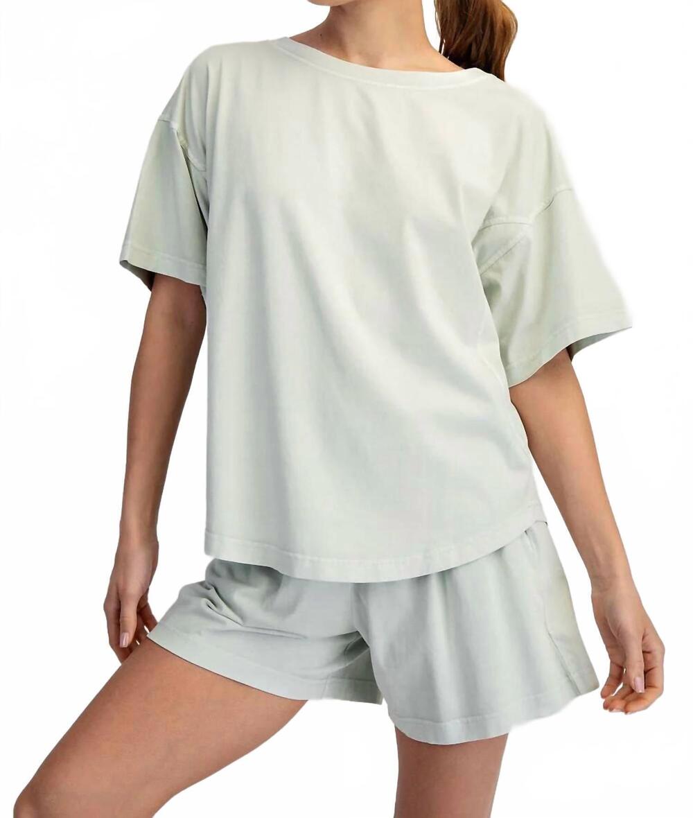 NEW RAE MODE pigment washed cotton lounge set in soft mint